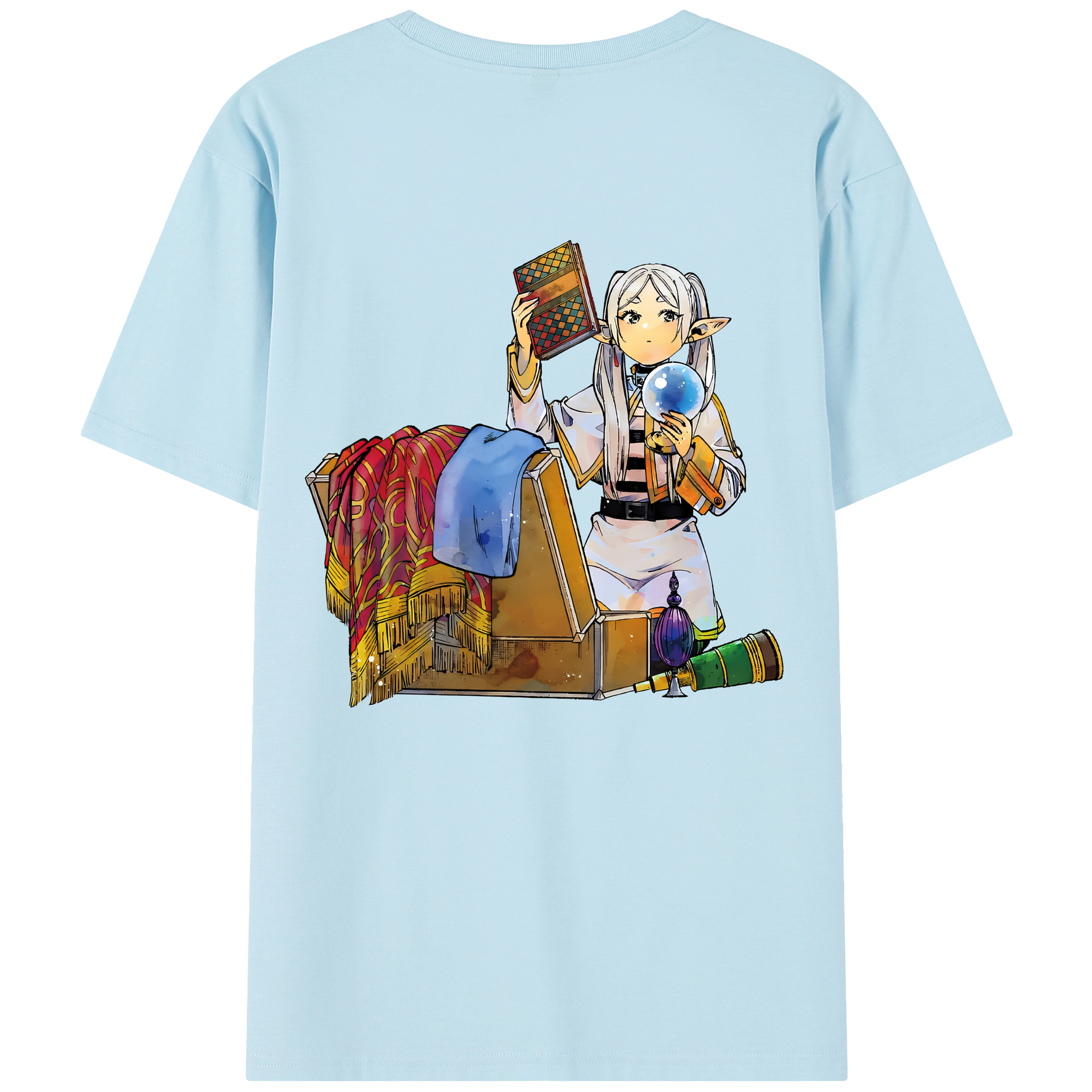 （画像用） 葬送のフリーレン Frieren 綿100％半袖Tシャツ（背面プリント）